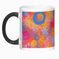 Multicolored Splashes And Watercolor Circles On A Dark Background Morph Mugs by SychEva