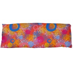 Multicolored Splashes And Watercolor Circles On A Dark Background Body Pillow Case (dakimakura) by SychEva