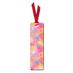 Multicolored Splashes And Watercolor Circles On A Dark Background Small Book Marks by SychEva