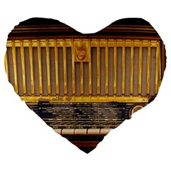 Radio-old-tube-radio-nostalgia Large 19  Premium Heart Shape Cushions by Sudhe