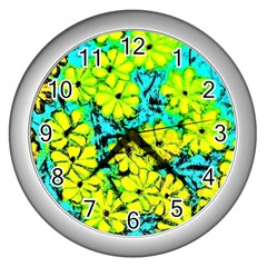 Chrysanthemums Wall Clock (Silver)