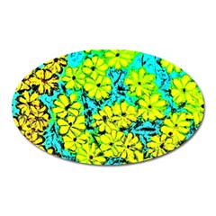 Chrysanthemums Oval Magnet