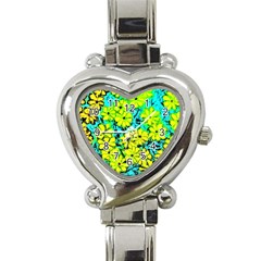 Chrysanthemums Heart Italian Charm Watch