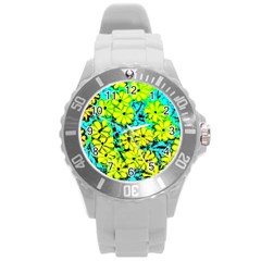 Chrysanthemums Round Plastic Sport Watch (L)