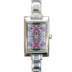 Abstract Waves  Rectangle Italian Charm Watch