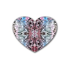 Abstract Waves  Rubber Coaster (heart)  by kaleidomarblingart