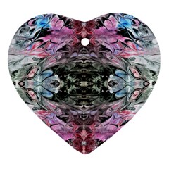 Abstract Waves-mixed Media Heart Ornament (two Sides)