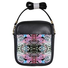 Abstract Waves-mixed Media Girls Sling Bag