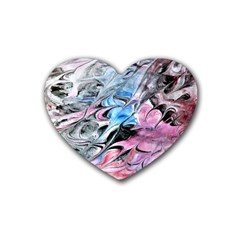 Abstract Waves Module Rubber Coaster (heart) 