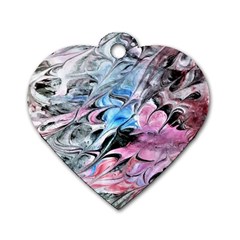 Abstract Waves Module Dog Tag Heart (two Sides)