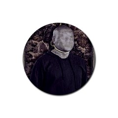 No Face Hanged Creepy Poster Rubber Round Coaster (4 Pack)  by dflcprintsclothing