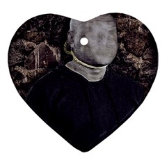 No Face Hanged Creepy Poster Heart Ornament (two Sides) by dflcprintsclothing
