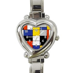 Composition A By Piet Mondrian Heart Italian Charm Watch by impacteesstreetweareight
