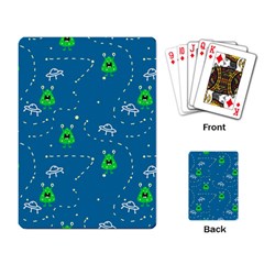 Funny Aliens With Spaceships Playing Cards Single Design (rectangle) by SychEva