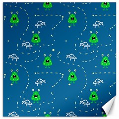 Funny Aliens With Spaceships Canvas 12  X 12  by SychEva