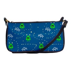 Funny Aliens With Spaceships Shoulder Clutch Bag by SychEva