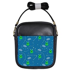 Funny Aliens With Spaceships Girls Sling Bag by SychEva