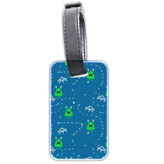 Funny Aliens With Spaceships Luggage Tag (two Sides) by SychEva