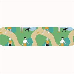 Girls With Dogs For A Walk In The Park Large Bar Mats by SychEva