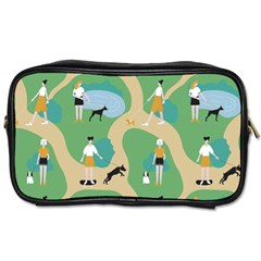 Girls With Dogs For A Walk In The Park Toiletries Bag (one Side) by SychEva