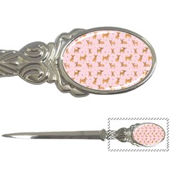 Cute Chihuahua With Sparkles On A Pink Background Letter Opener by SychEva