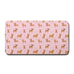 Cute Chihuahua With Sparkles On A Pink Background Medium Bar Mats by SychEva