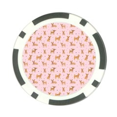 Cute Chihuahua With Sparkles On A Pink Background Poker Chip Card Guard by SychEva