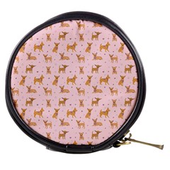 Cute Chihuahua With Sparkles On A Pink Background Mini Makeup Bag by SychEva