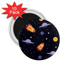 Cosmos Rockets Spaceships Ufos 2 25  Magnets (10 Pack) 