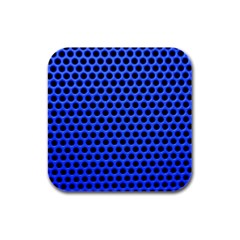 Metallic Mesh Screen-blue Rubber Square Coaster (4 Pack)  by impacteesstreetweareight