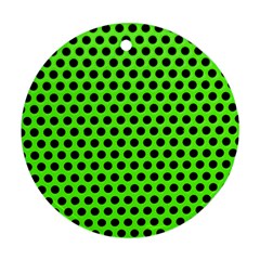 Metallic Mesh Screen-green Round Ornament (two Sides) by impacteesstreetweareight