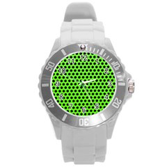 Metallic Mesh Screen-green Round Plastic Sport Watch (l) by impacteesstreetweareight