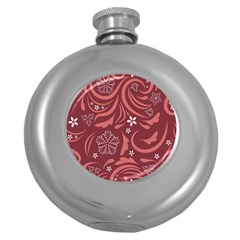 Folk Flowers Pattern Floral Surface Design Seamless Pattern Round Hip Flask (5 Oz) by Eskimos