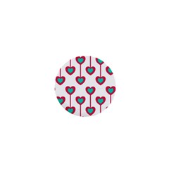 Red Hearts On A White Background 1  Mini Buttons