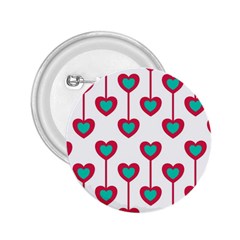 Red Hearts On A White Background 2.25  Buttons