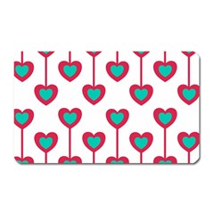 Red Hearts On A White Background Magnet (Rectangular)