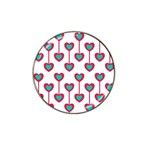 Red Hearts On A White Background Hat Clip Ball Marker (10 pack) Front