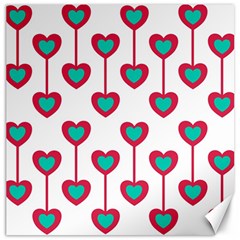 Red Hearts On A White Background Canvas 20  x 20 