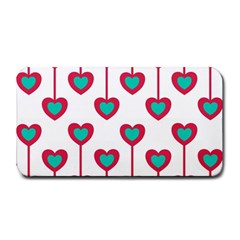 Red Hearts On A White Background Medium Bar Mats by SychEva