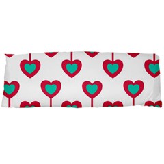 Red Hearts On A White Background Body Pillow Case Dakimakura (Two Sides)