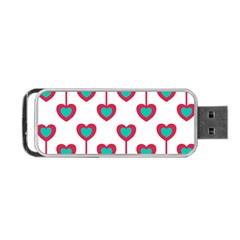 Red Hearts On A White Background Portable USB Flash (One Side)