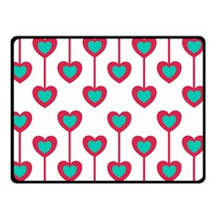 Red Hearts On A White Background Double Sided Fleece Blanket (Small) 