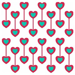 Red Hearts On A White Background Wooden Puzzle Square