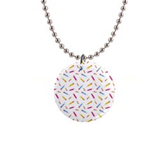 Multicolored Pencils And Erasers 1  Button Necklace by SychEva