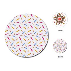 Multicolored Pencils And Erasers Playing Cards Single Design (round) by SychEva