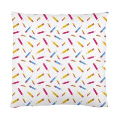 Multicolored Pencils And Erasers Standard Cushion Case (two Sides) by SychEva