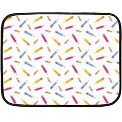 Multicolored Pencils And Erasers Fleece Blanket (mini) by SychEva