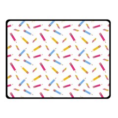 Multicolored Pencils And Erasers Fleece Blanket (small) by SychEva