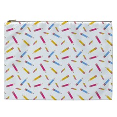 Multicolored Pencils And Erasers Cosmetic Bag (xxl) by SychEva