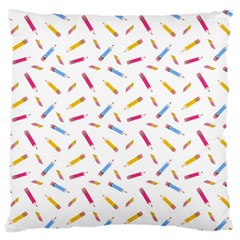 Multicolored Pencils And Erasers Standard Flano Cushion Case (one Side) by SychEva